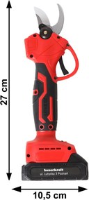 Bauerkraft Akumulátorové elektrické nožnice na živý plot 21V