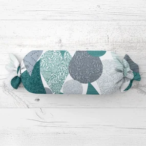 Biante Vankúš valec bonbon Sandra SA-444 Sivo-petrolejové kvapky s ornamentami 15x40 cm