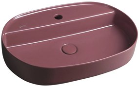 Isvea, INFINITY OVAL keramické umývadlo na dosku, 60x40 cm, matná Maroon Red, 10NF65060-2R