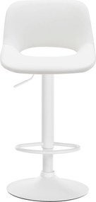 Barová stolička Camden - koženka, biely rám - Biela