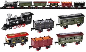 Vláčik s koľajami s lokomotívou a piatimi vagónmi RC0629