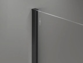 Mexen Kioto-X, sprchová zástena 140 x 200 cm, 10mm šedé sklo, čierny profil, 800-140-101-70-40-X