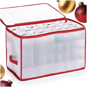 VILDE Vianočný úložný box na gule, ozdoby a vianočné dekorácie, na 112 kusov, bodkovaný