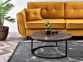 Konferenčný stolík YUKA orech vintage + čierna podnož