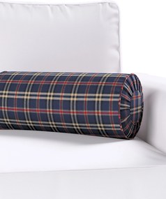 Valcový vankúš so záhybmi farba produktu tmavomodrá látka vzorované