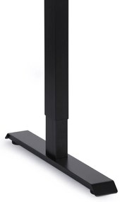 Výškovo nastaviteľný stôl, 140x80 cm, 1 motor, čierna podnož, buk
