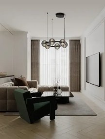LED stmievateľný čierno-zlatý moderný luster Las 63