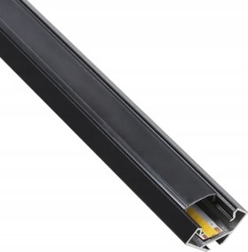 BERGE LED hliníkový profil rohový 1m čierny - sada