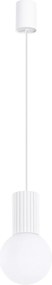 Závesné svietidlo Halo, 1x biele sklenené tienidlo, w