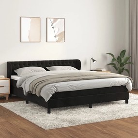 Posteľný rám boxspring s matracom čierny 160x200 cm zamat 3127681