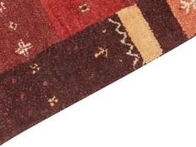 Vlnený koberec gabbeh 160 x 230 cm červený SINANLI Beliani