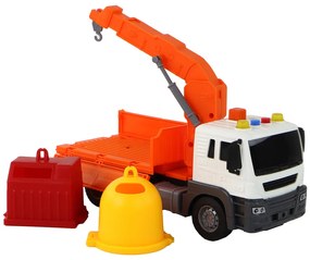 Lean Toys Oranžové smetiarske auto na trecí pohon 1:16