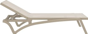PACIFIC záhradné lehátko taupe/taupe