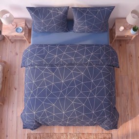Kvalitex Bavlnené obliečky NORDIC COLLECTION 140x200 + 70x90 cm - GRID modrý