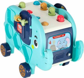 KIK Montessori interaktívny sloník – triedič tvarov a zatĺkač s kladivkom, 26 cm