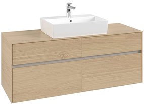 VILLEROY &amp; BOCH Collaro závesná skrinka pod umývadlo na dosku (umývadlo v strede), 4 zásuvky, 1400 x 500 x 548 mm, Nordic Oak, C13100VJ