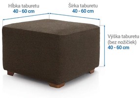 Super strečové poťahy HARMONIA tabaková taburetka (40 - 60 cm)