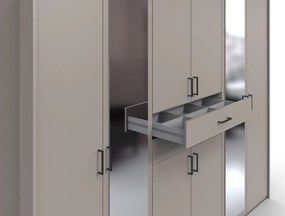 Šatníková skriňa so zrkadlami Düsseldorf, 270 cm, šedá sahara