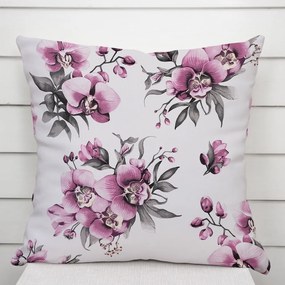 Biante Bavlnená obliečka na vankúš Sandra SA-623 Lila orchidey na bielom 30 x 50 cm