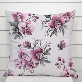 Biante Bavlnená obliečka na vankúš Sandra SA-623 Lila orchidey na bielom 30 x 50 cm