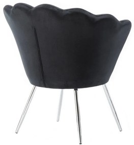 LuxuryForm DESIGN Kreslo FREY VELUR so striebornými nohami - čierne