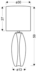 Bielo-zelená stolová lampa s textilným tienidlom (výška 59 cm) Palma – Candellux Lighting