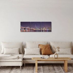 Obraz pohľadu na San Francisco, California (s hodinami) (90x30 cm)