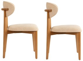 Sada jedálenských stoličiek Lionte Beige and DarkOak, 2 ks