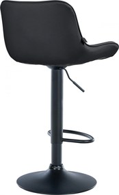 Barová stolička Vonore - koženka, čierny rám - Čierna
