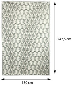 Esschert Design Koberec Leafs, 150x242,5 cm, zelená