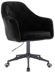 LuxuryForm DESIGN Kreslo ANDORA VELUR na čierne podstave s kolieskami - čierne