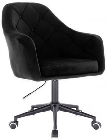 LuxuryForm DESIGN Kreslo ANDORA VELUR na čierne podstave s kolieskami - čierne