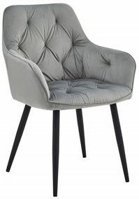 Dekorstudio Elegantná zamatová stolička JORK - strieborná