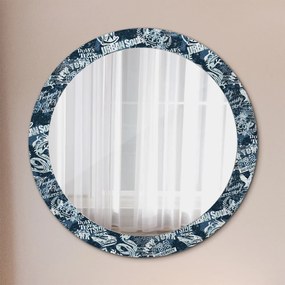 Okrúhle ozdobné zrkadlo Koláž fi 80 cm