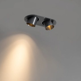 Okrúhle zapustené bodové svetlo tmavosivé GU10 35 mm sklopné 2-svetlo - Installa