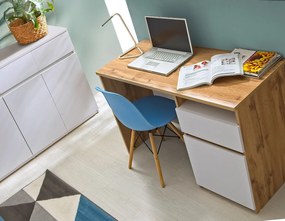 Komoda typ AR6 Alishia (biela + dub wotan). Akcia -20%. Vlastná spoľahlivá doprava až k Vám domov. 1040729