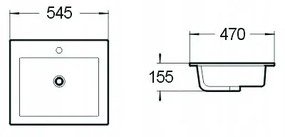 Mexen SALMA umývadlo, 55x47 CM,  biela, 25395400