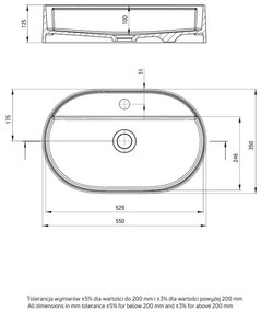Deante Silia, granitové umývadlo na dosku 550x350x125mm, béžová, DEA-CQS_5U6B