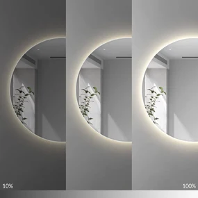 Rea Round, okrúhle LED zrkadlo s ryhovaným rámom 60 cm + bluetooth, HOM-06509