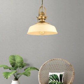 Luster na lanku MONZA 1xE27/40W/230V pr. 35 cm krémová/bronzová