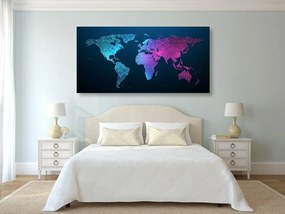 Obraz nočná mapa sveta - 120x60
