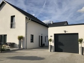 Kvetináč CITY, sklolaminát, výška 80 cm, betón design, sivý