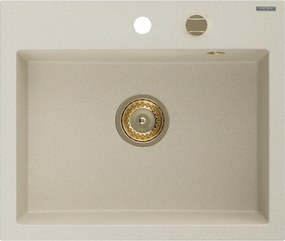 Mexen Oscar, 1-komorový granitový drez 580x490x205 mm, béžová, 6519581000-69-G