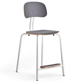 Školská stolička YNGVE, so 4 nohami, biela, antracit, V 610 mm