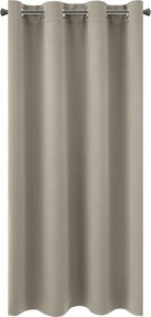 KRÁTKY ZATEMŇOVACÍ ZÁVES NA KRÚŽKOCH LOGAN 140X175 CM TMAVOBÉŽOVÁ