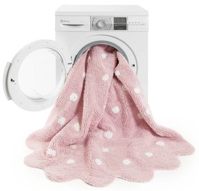 Lorena Canals, Ručne tkaný kusový koberec Little Biscuit Pink, 140x140 (priemer) kruh, ružová, obývacia izba