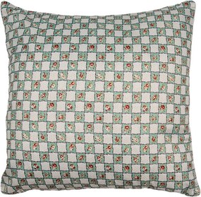 Béžová obliečka na vankúš s kvetmi Patchwork - 40*40 cm