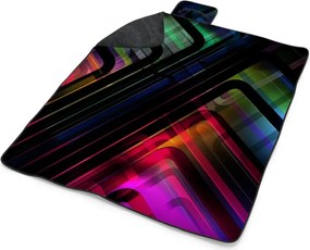 Sablio Plážová deka Čierne pásiky: 200x140 cm