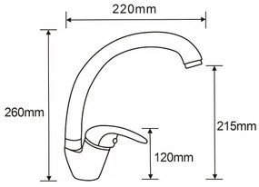 Mexen ROSA - Vysoká batéria/drezová, chrómová, 670800-00