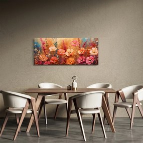 Obraz - Lúčne kvety, maľba (120x50 cm)